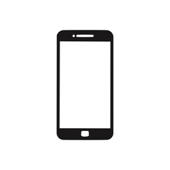 Simple black smartphone icon mobile phone device