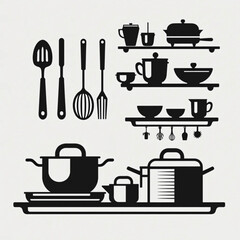 set of kitchen utensils