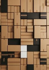 Cardboard Boxes Arranged in Pattern Neutral Color Tones