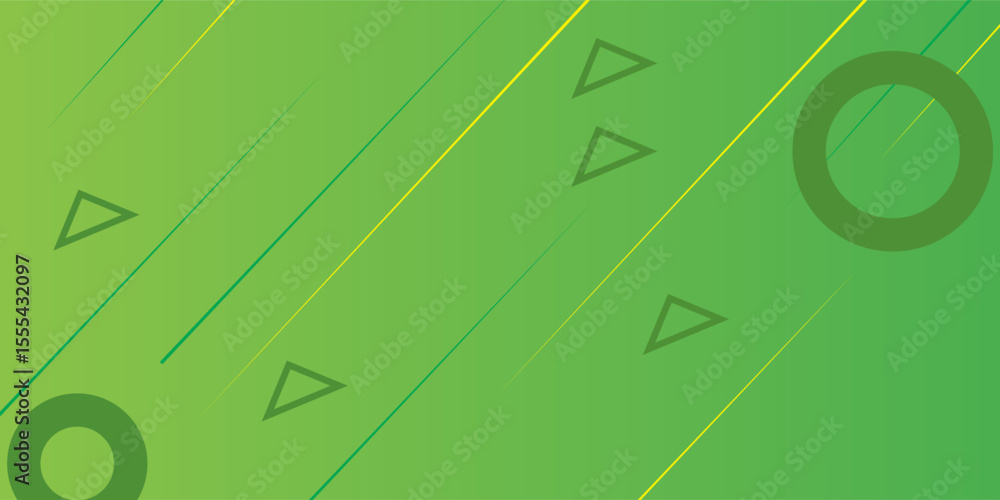 Poster minimal geometric background. dynamic shape composition. vector. bright green