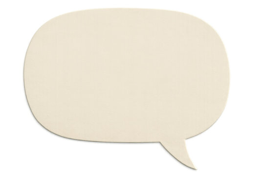 White speech bubble hovering against transparent backdrop, symbolizing communication, dialogue, exchanging thoughts