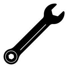 adjustable wrench isolated on white