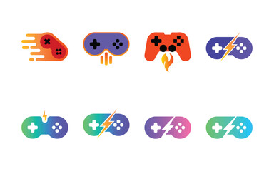 Set of colorful game controller logo design for your business
