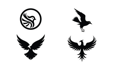Set of bird logo design template for your brand. Bundle animal logo