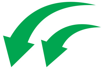 Long curve arrow icon. Long arrow. Curved arrow icon isolated on white background. Long curve arrow icon vector illustration. EPS 10