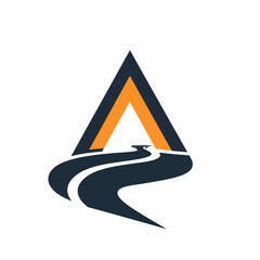 mountain road sign vector illustration