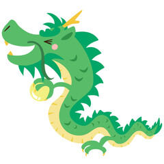 空を飛ぶ笑顔のドラゴンのベクターイラスト