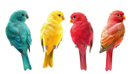 colorful teals on white background