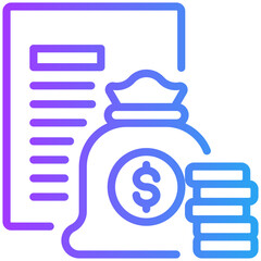 Budgeting icon for accounting and finance business, website, application, printing, document, poster design, etc