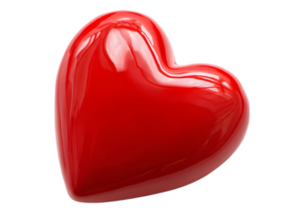 Classic red heart icon with a matte texture, ideal for use in romantic or affectionate contexts, showcased on a transparent background in PNG format.