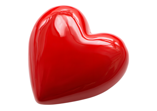 Classic red heart icon with a matte texture, ideal for use in romantic or affectionate contexts, showcased on a transparent background in PNG format.