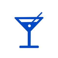 Cocktail Glass Icon – Martini with Olive Silhouette Vector。カクテルグラスのアイコン／マティーニとオリーブのシルエット素材