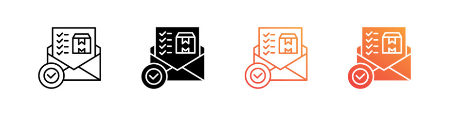 Order Completed Multiple Style Icon Set Vector 