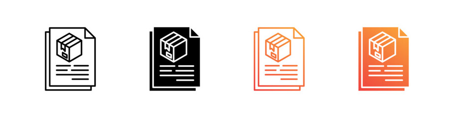 Product Description Multiple Style Icon Set Vector 