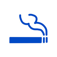 Smoking Area Icon – Cigarette Symbol with Smoke Vector・喫煙マークのアイコン／たばこのシンボルシルエット素材