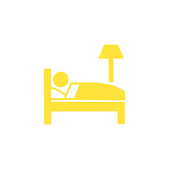 【Lifestyle Icons – Transport】Sleeping Person in Bed Icon – Rest, Sleep, Hotel Symbol・ベッドで眠る人のアイコン｜休憩・睡眠・ホテル案内向けピクトグラム	