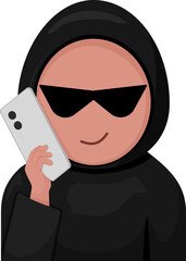 보이스 피싱 범죄자 캐릭터 일러스트