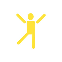 Jumping Person Icon – Energetic Gesture for Joy, Dance or Fitness・ジャンプする人物のアイコン｜元気・喜び・エクササイズのピクトグラム