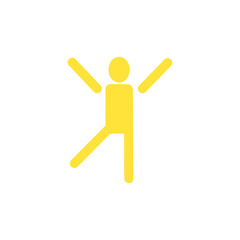 Energetic Jumping Person Icon – Dance, Joy, and Movement Symbol・元気にジャンプする人物のアイコン｜ダンス・喜び・アクションを表すピクトグラム
