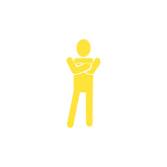 Person with Arms Crossed Icon – Confidence, Thinking, or Attitude Symbol・腕を組む人物のアイコン｜自信・思考・態度を表すピクトグラム
