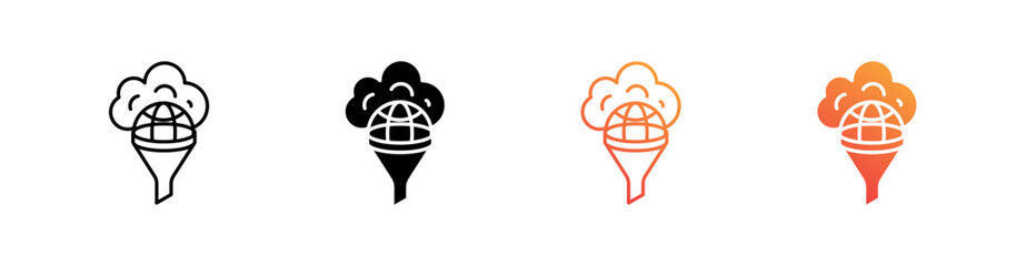 Filtering Multiple Style Icon Set Vector 