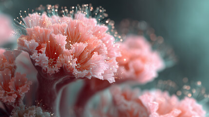 Spawning Soft Coral with Glowing Polyps, Marine Closeup Background Texture Wallpaper