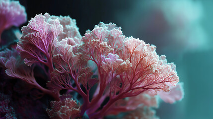 Branching Soft Coral with Delicate Polyps, Undersea Closeup Background Texture Wallpaper