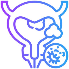 Fototapeta premium Bladder cancer icon for cancer diagnosis, website, application, printing, document, poster design, etc