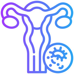 Endometrial cancer icon for cancer diagnosis, website, application, printing, document, poster design, etc