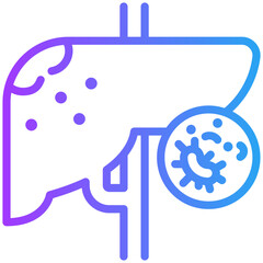 Liver cancer icon for cancer diagnosis, website, application, printing, document, poster design, etc