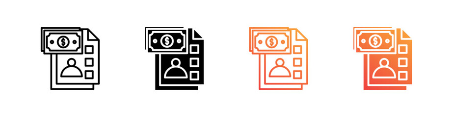 Investment Portfolio Multiple Style Icon Set Vector 