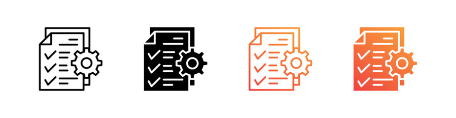 Management Multiple Style Icon Set Vector 