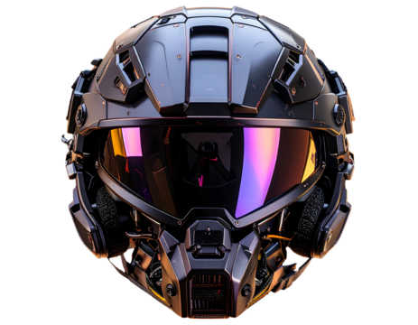 Futuristic helmet with reflective visor style
