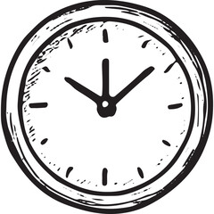 of a round clock showing time in a home office