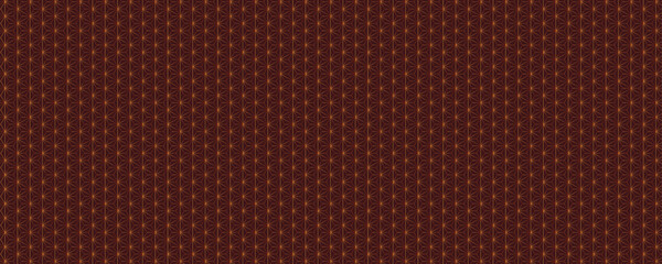 Vintage Abstract Banner. Star-Shaped Geometric Pattern. Dark Brown Vector Background.