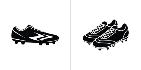 Black and White Graphics Soccer Cleats, One Single and a Pair SidebySide