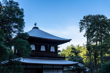 Jisho-ji, a 15th-century Japanese Zen Buddhist temple, has beautiful gardens and a sand dune shaped...