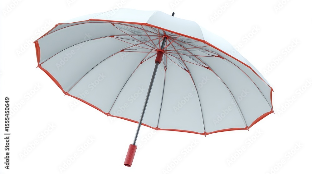 Aufkleber vibrant red and white umbrella with open canopy showcasing unique structure and design elements perf
