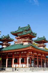 Heian Shrine is a traditional shrine and landscaped garden built in 1895 to commemorate the 1,100th anniversary of the city's founding.