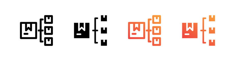 Distribution Multiple Style Icon Set Vector 