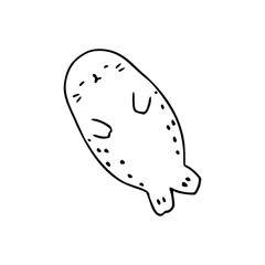 happy cartoon seal simple design