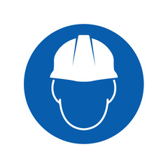 mandatory safety signs icon_wear safety helmet round shapes