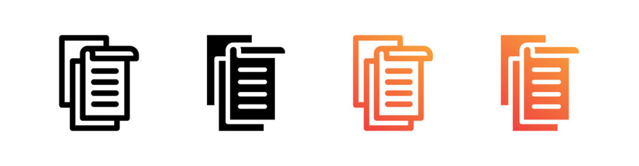 Paper Multiple Style Icon Set Vector 