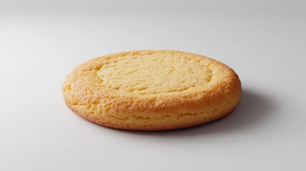 Perfectly round cookie rotating slowly, butter details visible, rendered with clean shadows generative ai