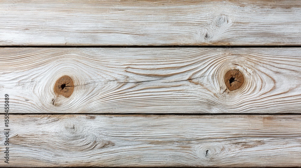Poster lightly weathered wooden planks with unique grain patterns and visible knots creating a natural and 