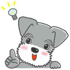ひらめいた表情のミニチュアシュナウザーのイラスト