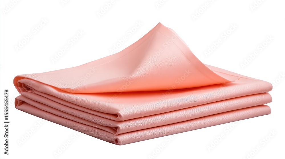 Poster soft pink fabric draped elegantly in layers, showcasing a subtle texture and versatile use for fashi