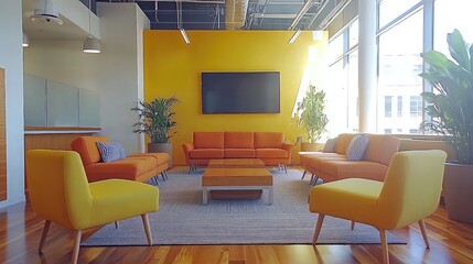 Modern Office Meeting Room in Bright Space Representing Corporate Workspace Team Collaboration and Productive Business Meetings for Office Design Interior Layouts and Professional Environments