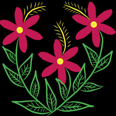 Flower pink green background 