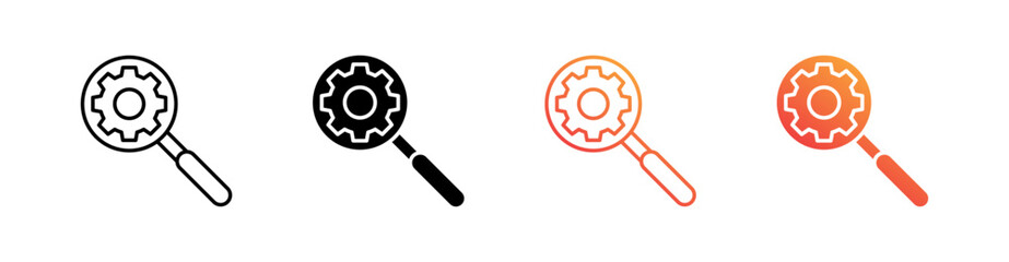 Research And Development Multiple Style Icon Set Vector 